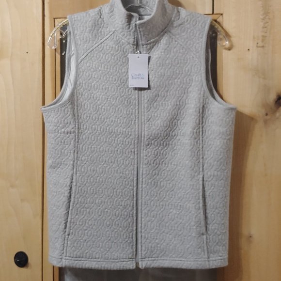Croft  & Barrow petite womens fleece zip vest gray  size xs petite  NWT - Picture 11 of 14